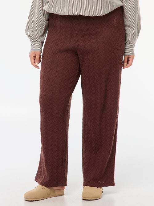 Pantalon large en maille ajourée - Kiabi