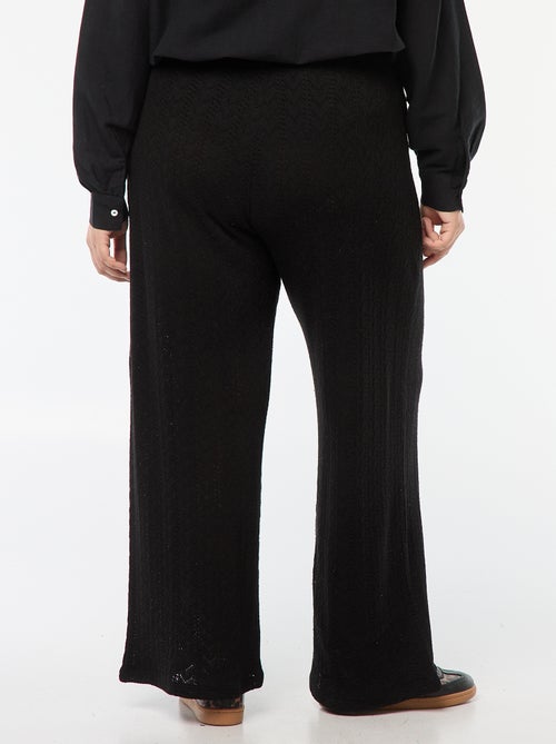 Pantalon large en maille ajourée - Kiabi