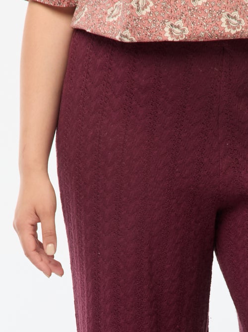 Pantalon large en maille ajourée - Kiabi