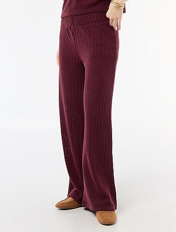 Pantalon large en maille ajourée