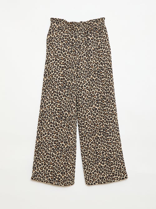 Pantalon large en maille crêpe - Kiabi