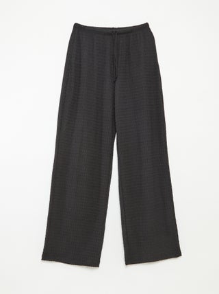 Pantalon large en maille crêpe
