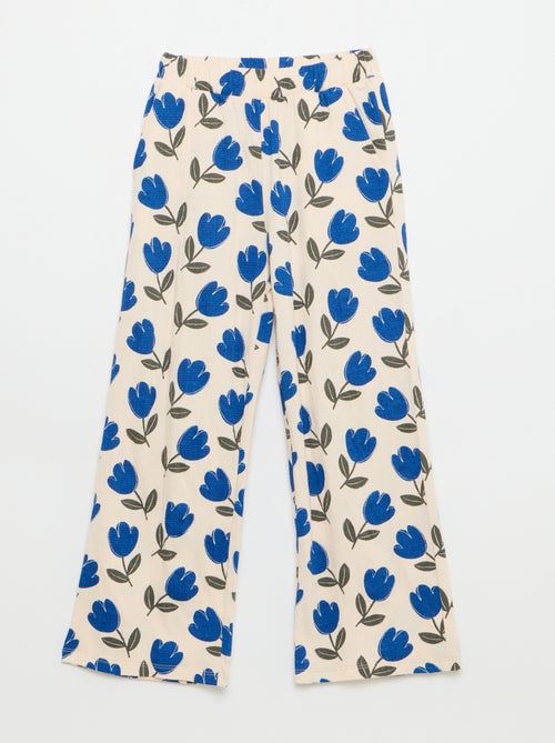 Pantalon large en maille crêpée - Kiabi
