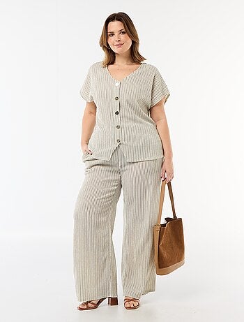 Pantalon large en maille crêpée