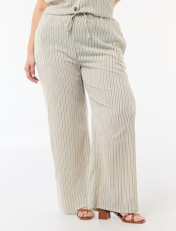 Pantalon large en maille crêpée