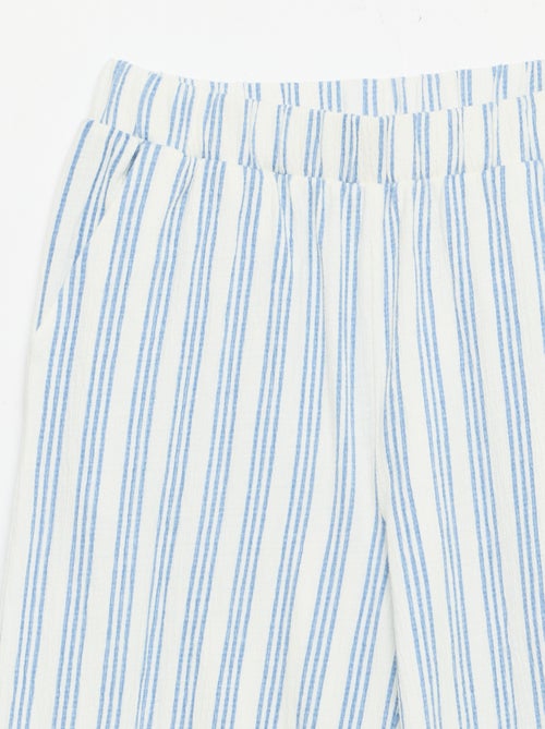 Pantalon large en maille crêpée - Kiabi