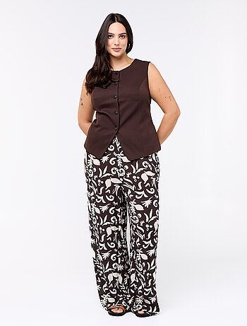 Pantalon large en maille crêpée