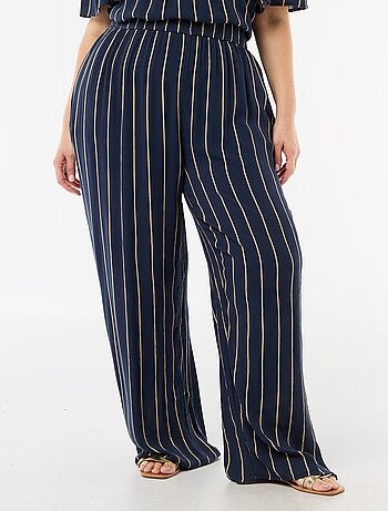 Pantalon large en maille crêpée