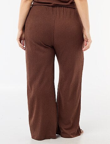 Pantalon large en maille crêpée