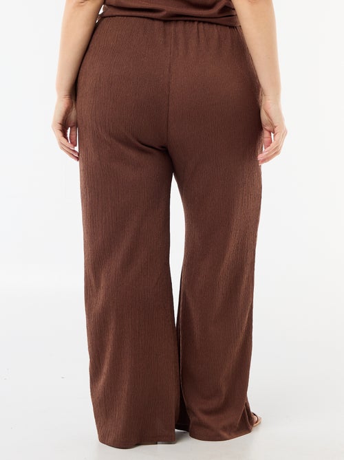 Pantalon large en maille crêpée - Kiabi