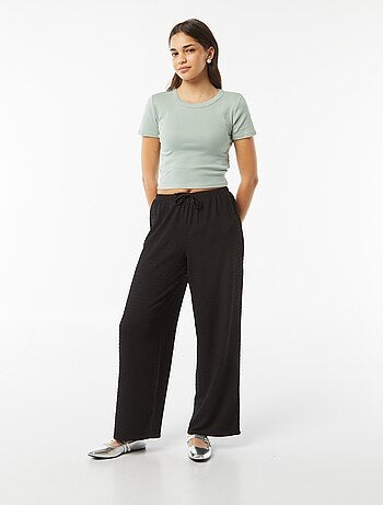 Pantalon large en maille crêpée