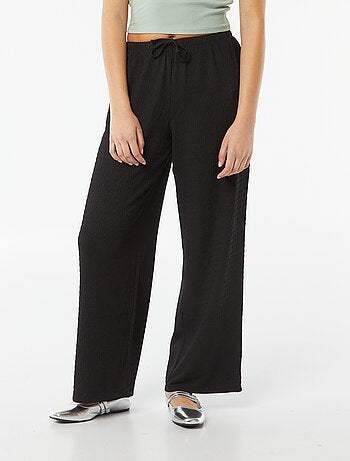 Pantalon large en maille crêpée