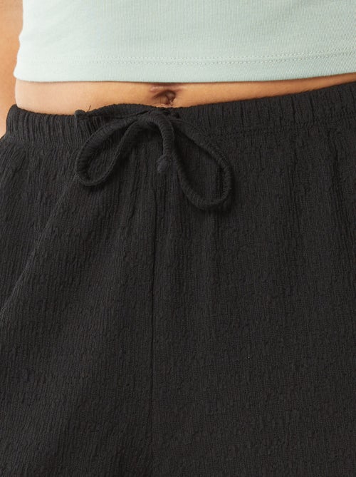 Pantalon large en maille crêpée - Kiabi