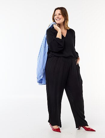 Pantalon large en maille crêpée