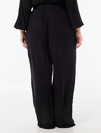 Pantalon large en maille crêpée