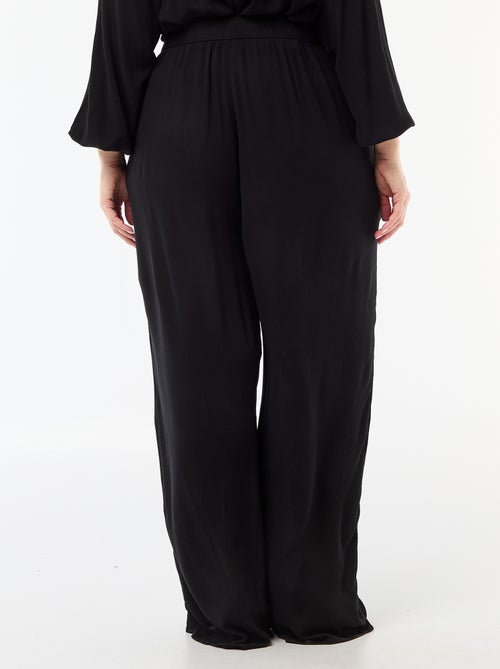 Pantalon large en maille crêpée - Kiabi