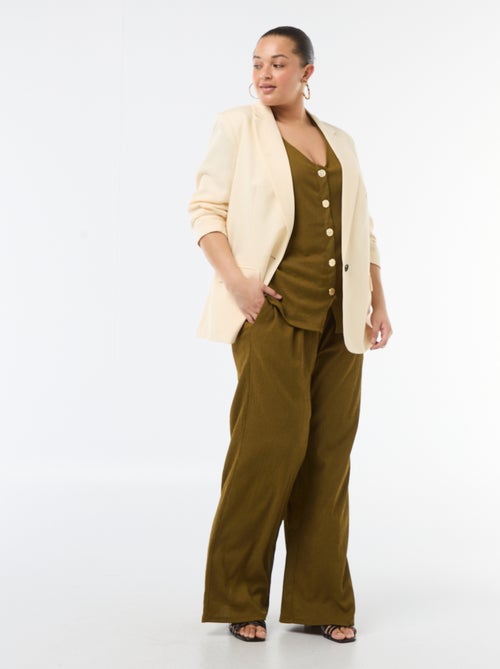 Pantalon large en maille crêpée - Kiabi