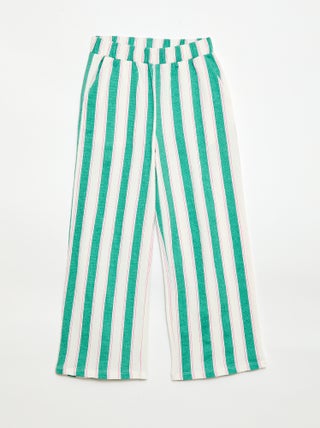 Pantalon large en maille crêpée