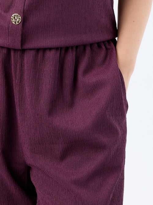 Pantalon large en maille crêpée - Kiabi