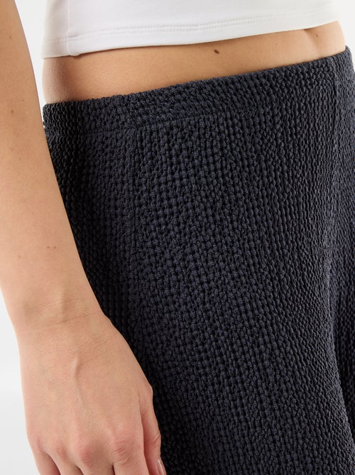 Pantalon large en maille crinkle femme - Kiabi