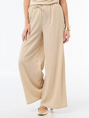 Pantalon large en maille femme