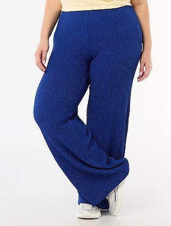Pantalon large en maille gaufrée