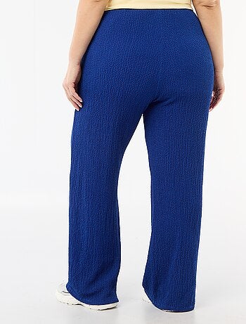 Pantalon large en maille gaufrée
