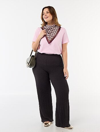 Pantalon large en maille gaufrée