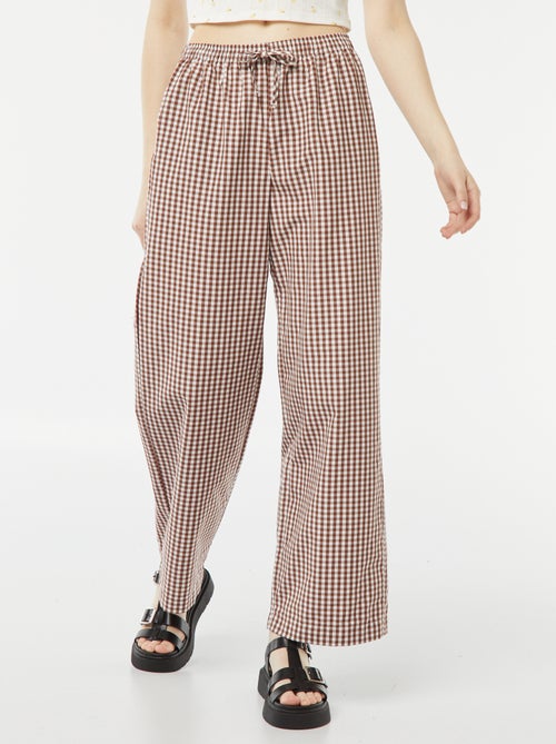 Pantalon large en maille gaufrée - Kiabi