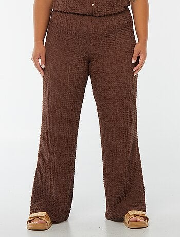 Pantalon large en maille gaufrée