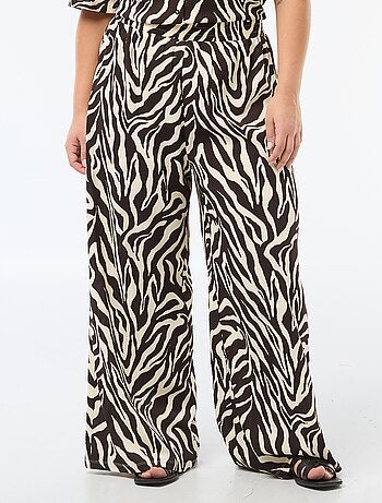 Pantalon large en maille gaufrée