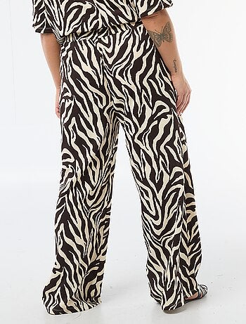 Pantalon large en maille gaufrée