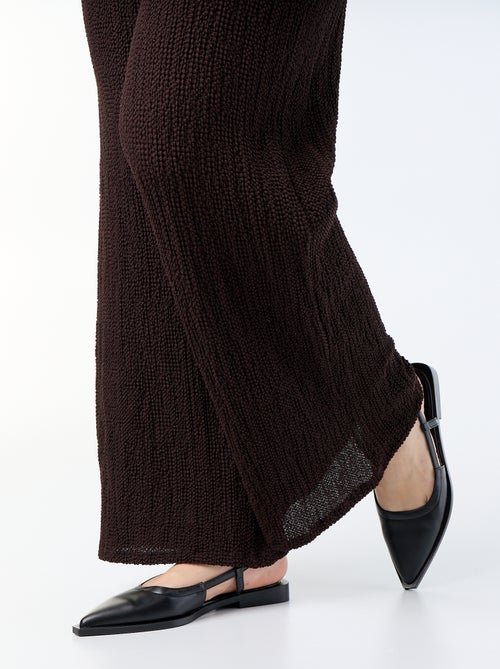 Pantalon large en maille gaufrée - Kiabi