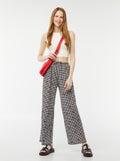 Pantalon large en maille gaufrée NOIR - Kiabi