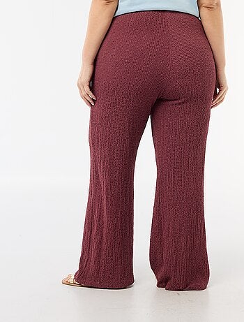 Pantalon large en maille gaufrée