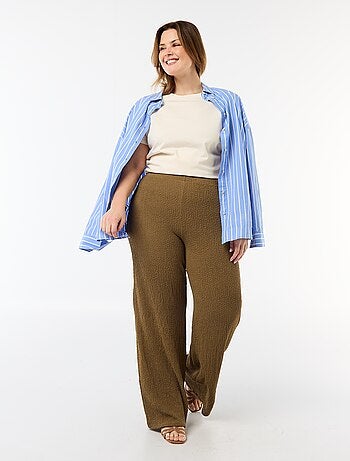 Pantalon large en maille gaufrée