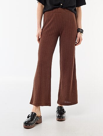 Pantalon large en maille légère femme