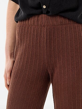 Pantalon large en maille légère femme