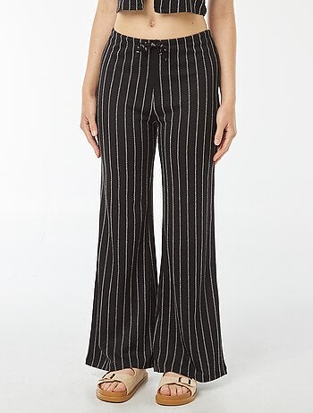 Pantalon large en maille légère gaufrée