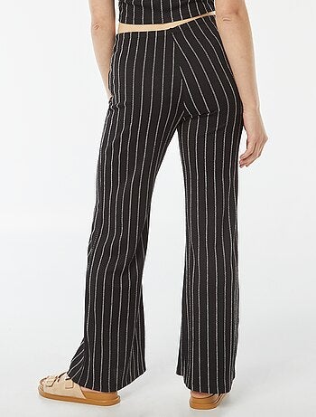 Pantalon large en maille légère gaufrée