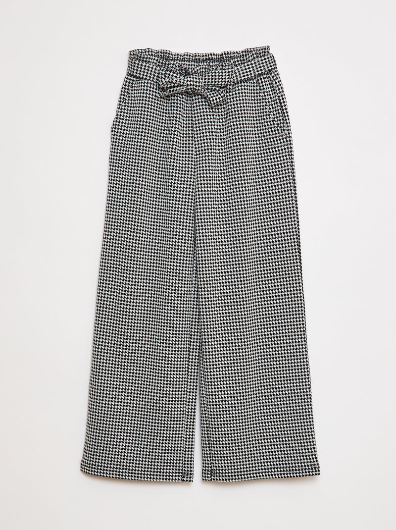 Pantalon large en maille Milano avec ceinture à nouer Blanc - Kiabi