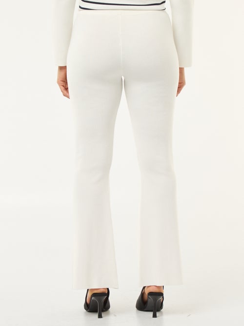 Pantalon large en maille ottoman uni - Kiabi