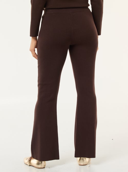 Pantalon large en maille ottoman uni - Kiabi