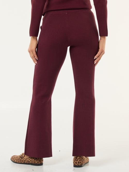 Pantalon large en maille ottoman uni - Kiabi