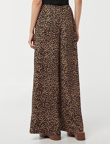 Pantalon large en maille plissée