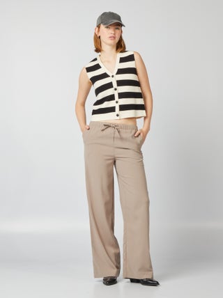 Pantalon large en maille stretch