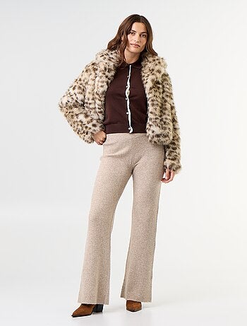 Pantalon large en maille tricot