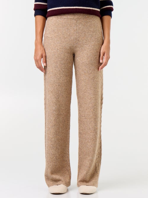 Pantalon large en maille tricot - Kiabi