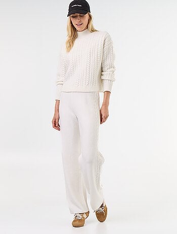 Pantalon large en maille tricot