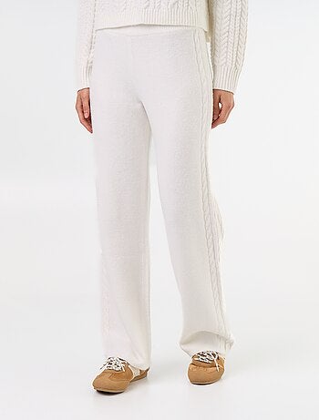 Pantalon large en maille tricot